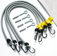 4 dauerelastische Spanngurte f�r Viereck-Sonnensegel konkav