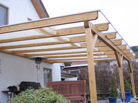 Sonnenschutzsegel Terrassendach - 91 x 330 cm - uni wei�  -  mit 34x  Laufhaken + 2x Stopper