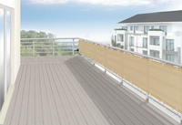 Schweres Polyestergewebe f�r Balkonverkleidung in Ma�anfertigung - Farbe sisal 