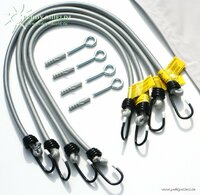 Dauerelastische Spanngurte zum Ausspannen von konkav geschnittenen Vierecksegeln mit allem Montagezubeh�r