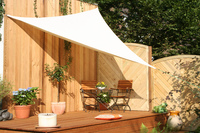 Dreiecksonnensegel konkav 360 cm - offenes Schattierungsgewebe - Farbe creme wei�