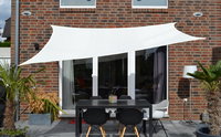 Vierecksonnensegel konkav 2,5 x 3 m - offenes Schattierungsgewebe HDPE - Farbe creme wei� - reiner Sonnenschutz