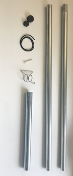 Sonnensegelmast stufenlos h�henverstellbar aus Stahl L�nge ca. 250 cm silber