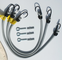 3 dauerelastische Spanngurte f�r Dreieck-Sonnensegel konkav